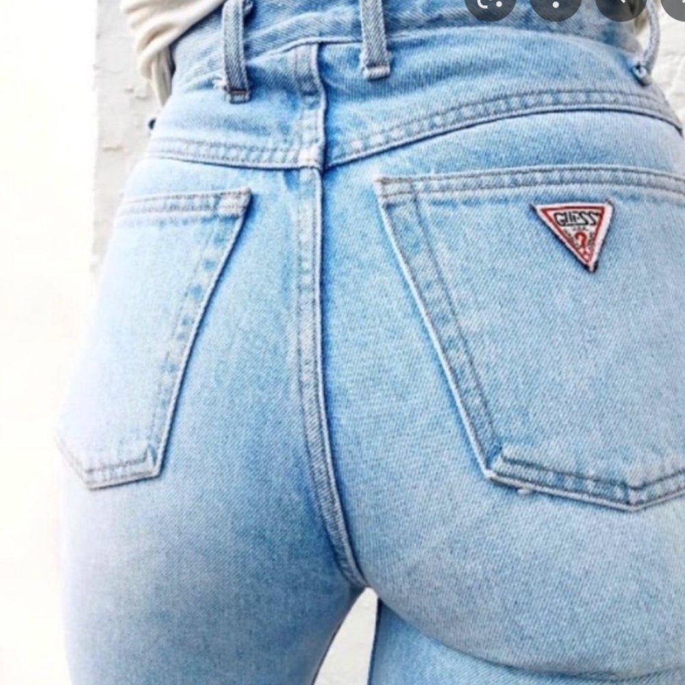 Vintage Guess sz 28 High Waist Mom Jean Tapered Denim - Picture 2 of 10